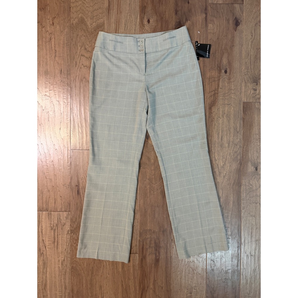 Margaret Frances Sage Green Windowpane Plaid Dress Pants Womens Size‎ 10 NWT